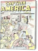 Captain America Versus Hitler Famous Retro Cover Comic Art - Gallery Wrap