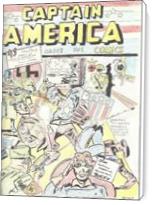 Captain America Versus Hitler Famous Retro Cover Comic Art - Standard Wrap