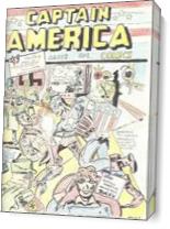 Captain America Versus Hitler Famous Retro Cover Comic Art - Gallery Wrap Plus