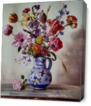 Flowers In Country Jug As Canvas
