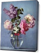 Peonies And Lilac As Canvas