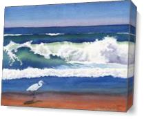 Beach Egret As Canvas