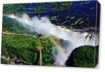 Victoria Falls Rainbow As Canvas