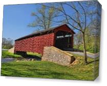 Pool Forge Covered Bridge As Canvas