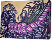 Sleeping Purple Peacock - Gallery Wrap