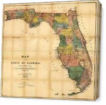 Map Of Florida (1856) - Gallery Wrap