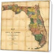 Map Of Florida (1856) - Standard Wrap