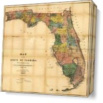 Map Of Florida (1856) - Gallery Wrap Plus