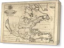 North America Map (1722) As Canvas