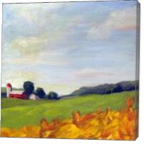 A Bit Of Country Farm Landscape Oil Painting - Gallery Wrap