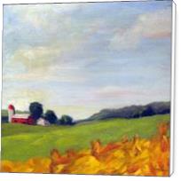 A Bit Of Country Farm Landscape Oil Painting - Standard Wrap