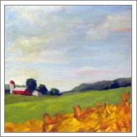 A Bit Of Country Farm Landscape Oil Painting - No-Wrap