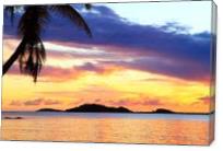 Colorful Caribbean Island Sunset Secret Harbor St Thomas Photograph By Roupen Baker - Gallery Wrap