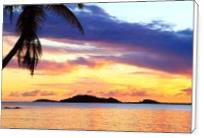 Colorful Caribbean Island Sunset Secret Harbor St Thomas Photograph By Roupen Baker - Standard Wrap
