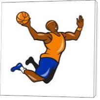 Basketball Player Dunking Ball Cartoon - Standard Wrap