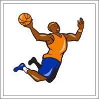 Basketball Player Dunking Ball Cartoon - No-Wrap