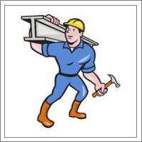 Construction Worker Ibeam Hammer - No-Wrap