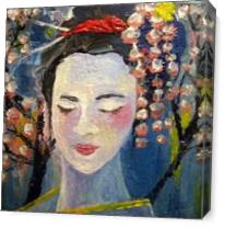 Face Of Geisha As Canvas