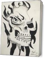 Skull Through The Flames As Canvas
