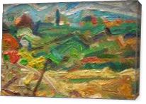 Configuration With Yellow-Green, Subtle Red And Orange (Plein Air Painting, Lemba, Cyprus)' - Gallery Wrap