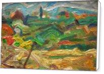 Configuration With Yellow-Green, Subtle Red And Orange (Plein Air Painting, Lemba, Cyprus)' - Standard Wrap
