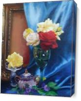 Roses In A Glass As Canvas