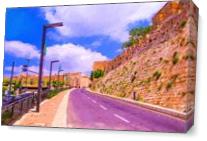 The Wall Of Old Jerusalem As Canvas