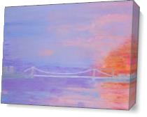 A Bridge Over Golden Waters As Canvas