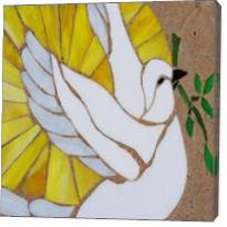 Stain Glass Peace Dove On Stone - Gallery Wrap
