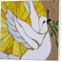 Stain Glass Peace Dove On Stone - Standard Wrap