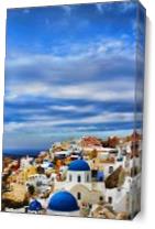 The Greek Isle Oia As Canvas