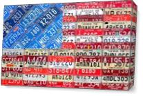 American Flag Vintage License Plate Art - Gallery Wrap Plus