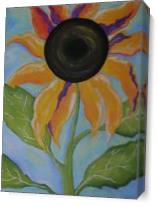 Abstract Sunflower 1 As Canvas