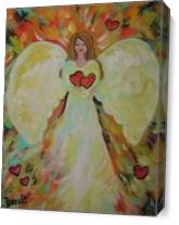 Heart Angel In Blonde As Canvas