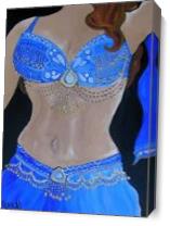 Belly Dancer In Blue As Canvas