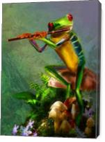 Flute Playing Frog - Gallery Wrap