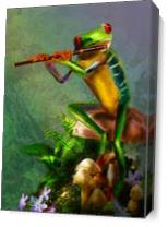 Flute Playing Frog As Canvas