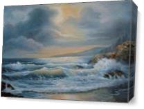 Seascape Under Stormy Skies As Canvas