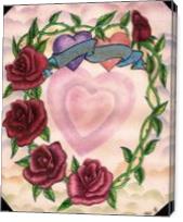 Someone Special  Twin Hearts and Roses - Gallery Wrap