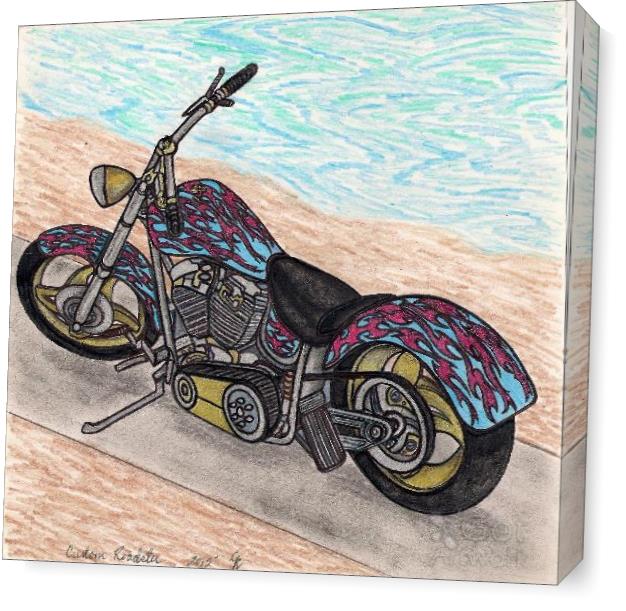 The Custom Roadster Motorcycle Original Drawing