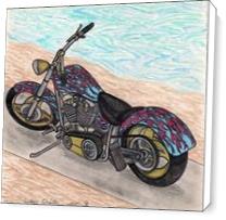 The Custom Roadster Motorcycle Original Drawing - Standard Wrap