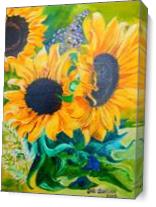 Sunflowers In Virginia As Canvas