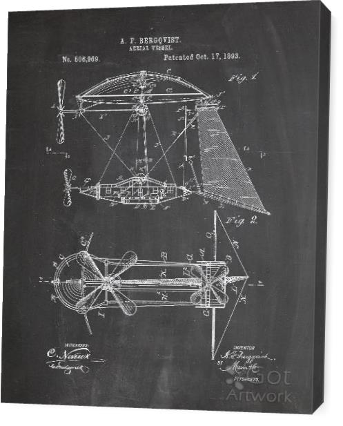 Steampunk Airship Patent Chalk
