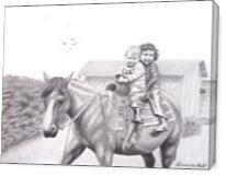 Two Children On Horseback 1943 - Gallery Wrap
