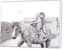 Two Children On Horseback 1943 - Standard Wrap