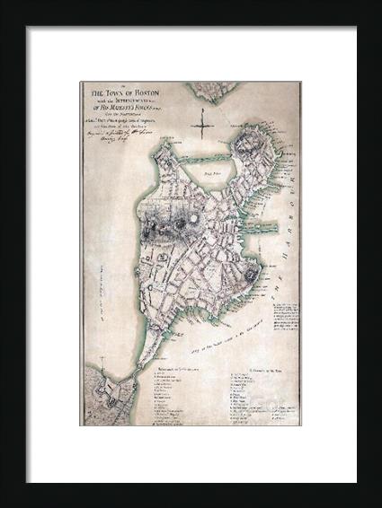 1775 Town Plan Of Boston Map