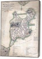 1775 Town Plan Of Boston Map - Gallery Wrap