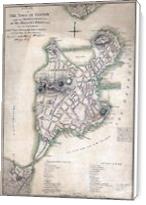 1775 Town Plan Of Boston Map - Standard Wrap