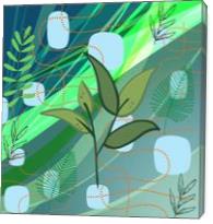 Green Leaves Abstract - Gallery Wrap