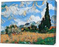 Wheat Field With Cypress View 1 - Gallery Wrap